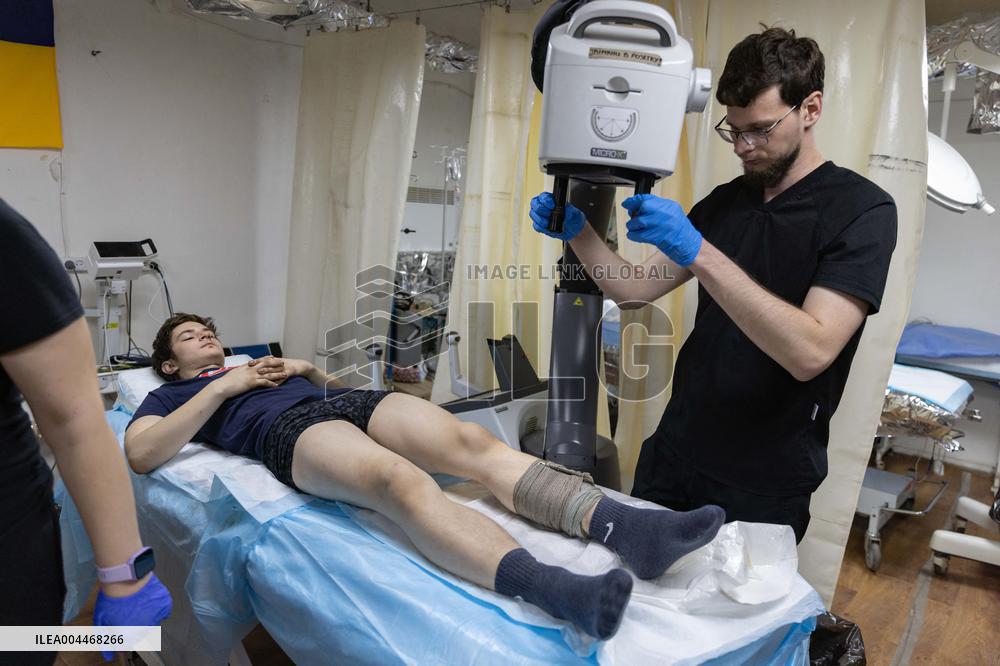 Ukrainian Medics Assist Wounded Soldier in Kharkiv