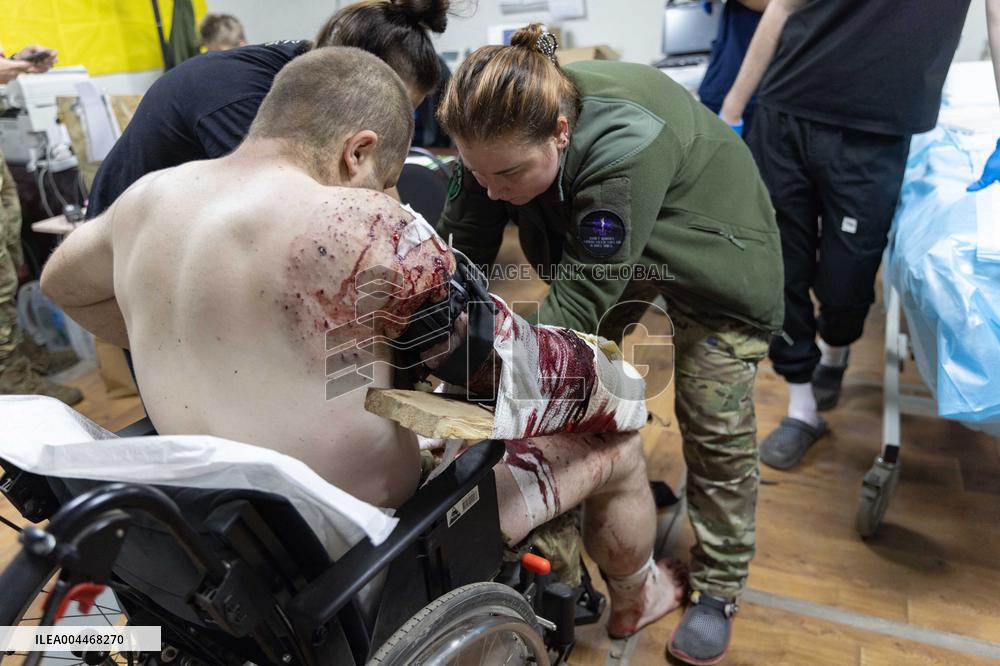 Ukrainian Medics Assist Wounded Soldier in Kharkiv