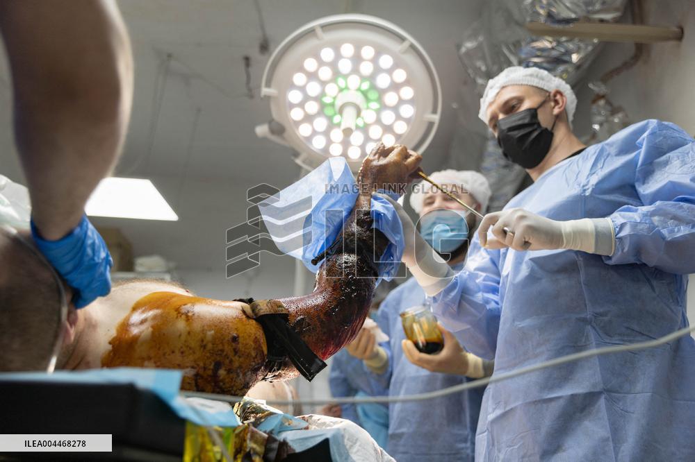 Ukrainian Medics Assist Wounded Soldier in Kharkiv