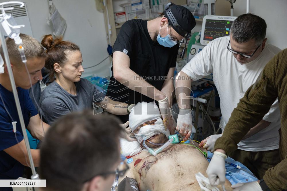 Ukrainian Medics Assist Wounded Soldier in Kharkiv