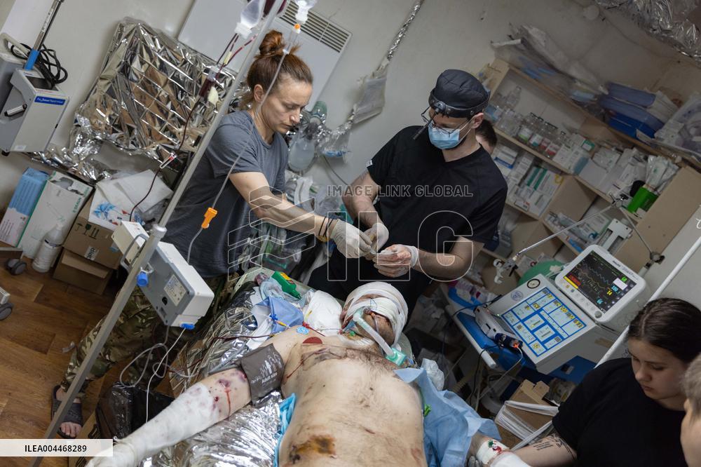 Ukrainian Medics Assist Wounded Soldier in Kharkiv