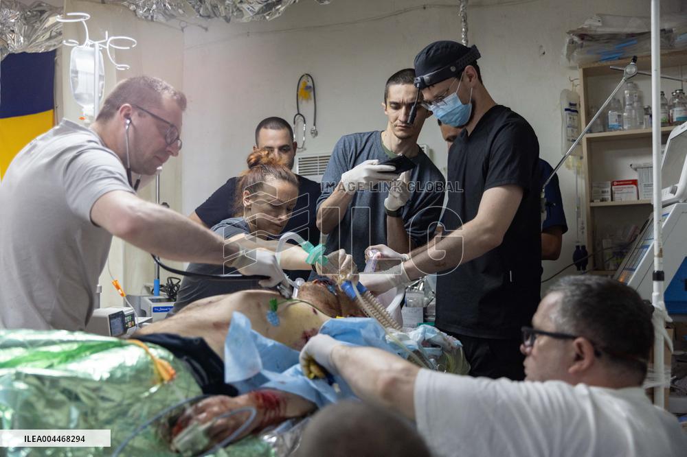 Ukrainian Medics Assist Wounded Soldier in Kharkiv