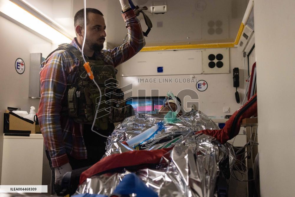 Ukrainian Medics Assist Wounded Soldier in Kharkiv