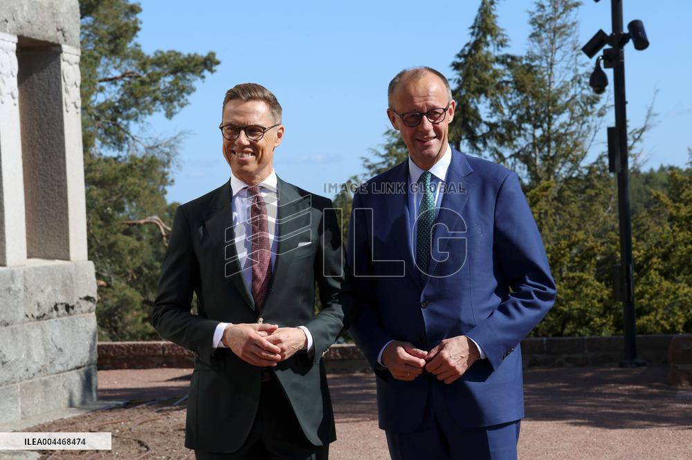 German Chancellor meets Finnish President in Naantali, Finland