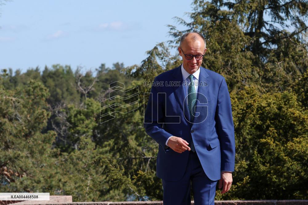 German Chancellor meets Finnish President in Naantali, Finland