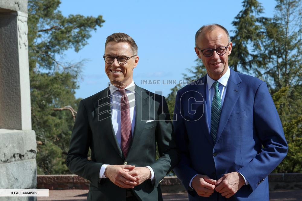 German Chancellor meets Finnish President in Naantali, Finland