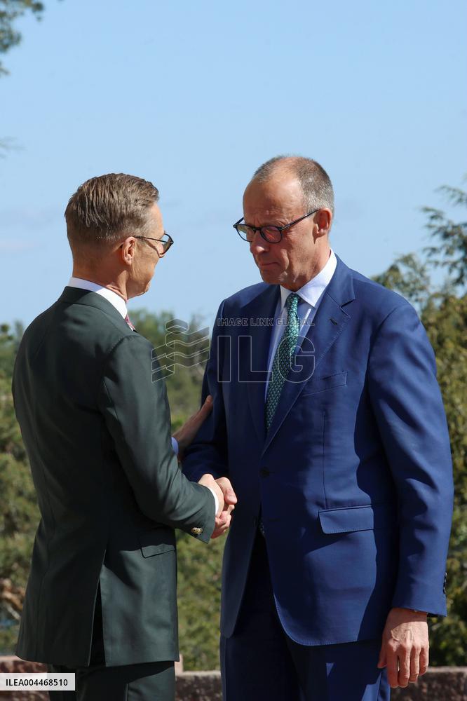 German Chancellor meets Finnish President in Naantali, Finland