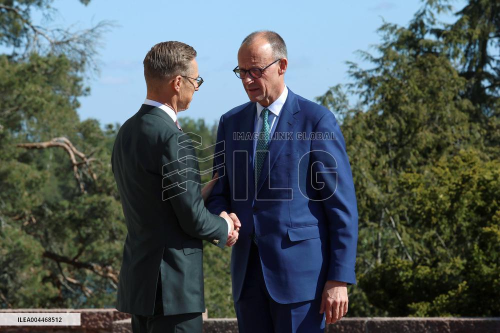 German Chancellor meets Finnish President in Naantali, Finland