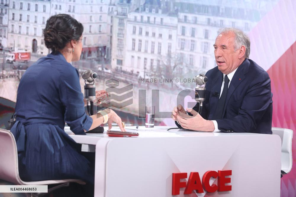 Exclusive - Francois Bayrou On RMC/BFMTV - Paris