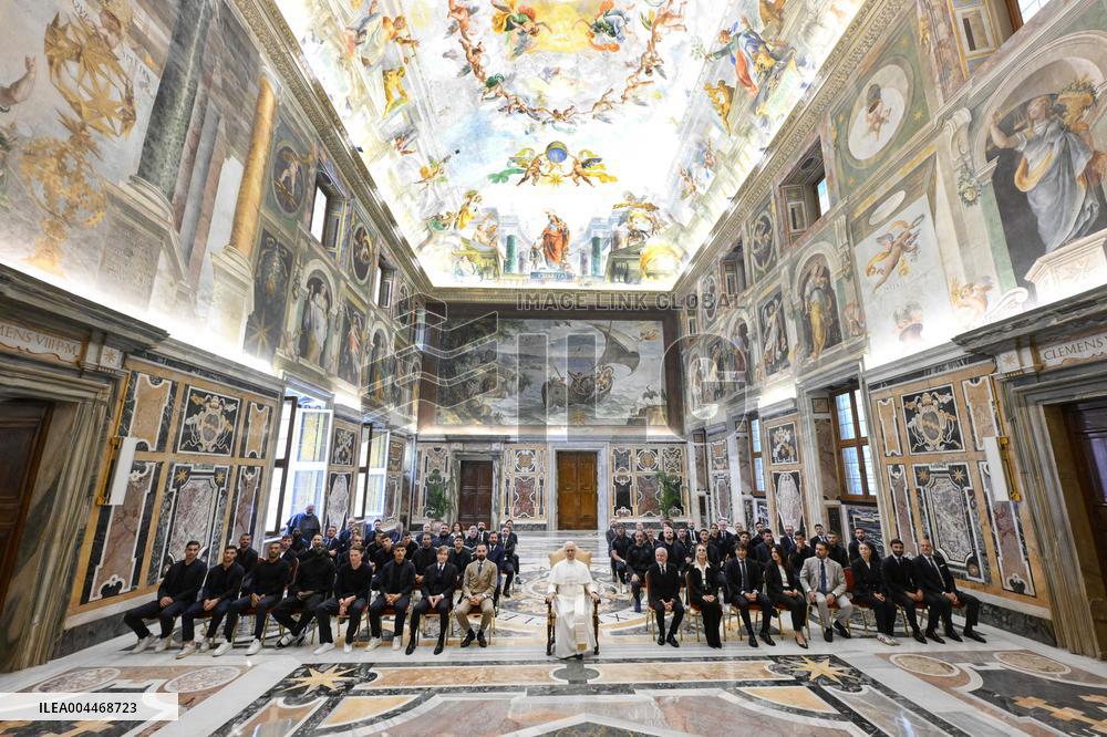 Pope Leo XIV Meets Naples’ Football Club New Champion Of Italy - Vatican