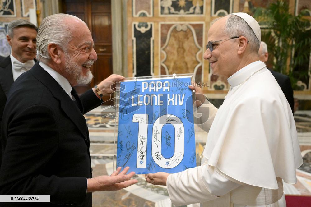 Pope Leo XIV Meets Naples’ Football Club New Champion Of Italy - Vatican