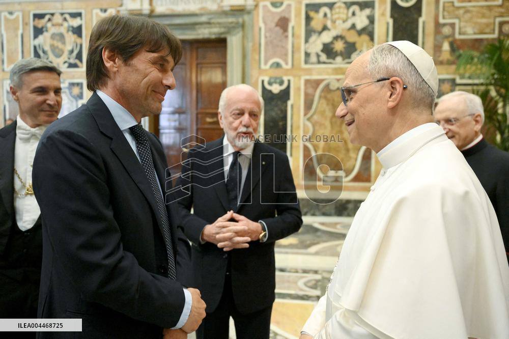 Pope Leo XIV Meets Naples’ Football Club New Champion Of Italy - Vatican