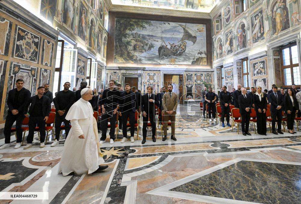 Pope Leo XIV Meets Naples’ Football Club New Champion Of Italy - Vatican