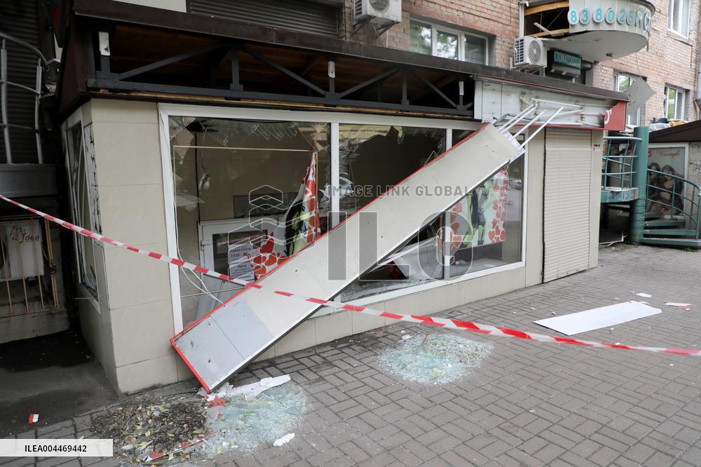 Impact of Russian overnight attack in Shevchenkivskyi district of Kyiv