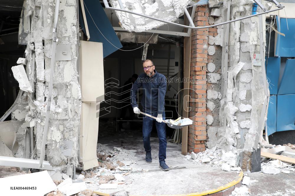 Impact of Russian overnight attack in Shevchenkivskyi district of Kyiv