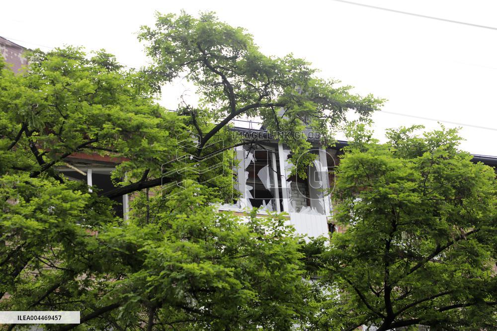 Impact of Russian overnight attack in Shevchenkivskyi district of Kyiv