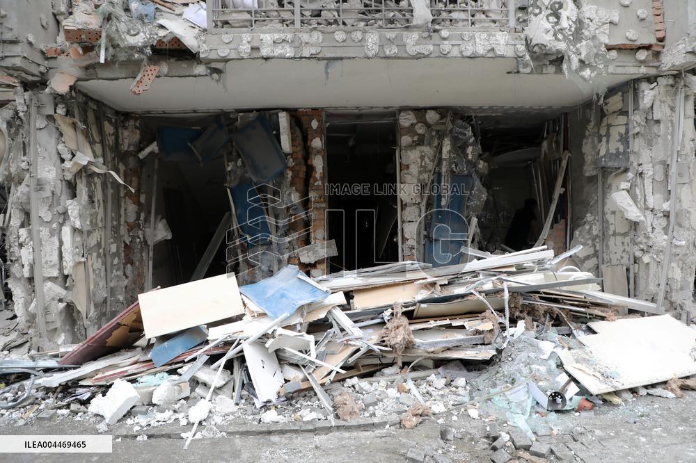 Impact of Russian overnight attack in Shevchenkivskyi district of Kyiv