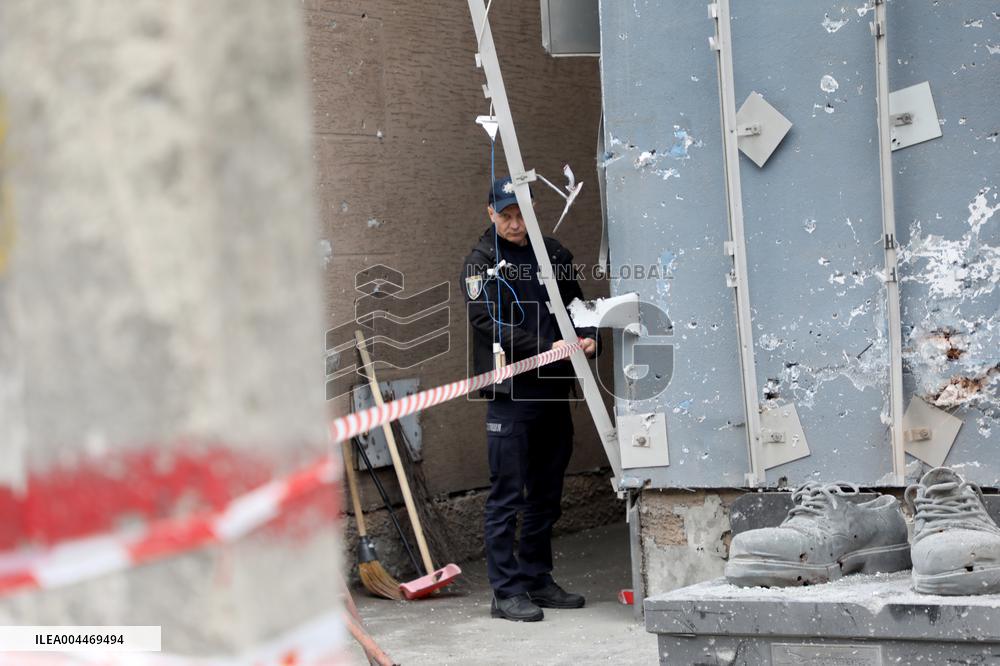 Impact of Russian overnight attack in Shevchenkivskyi district of Kyiv