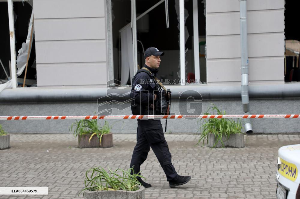 Impact of Russian overnight attack in Shevchenkivskyi district of Kyiv