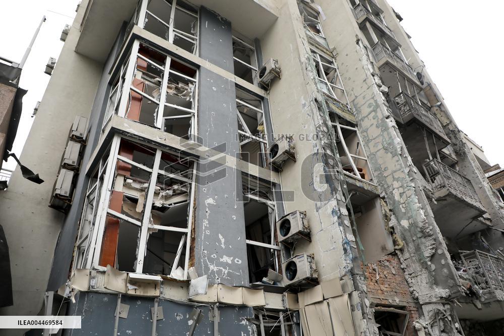 Impact of Russian overnight attack in Shevchenkivskyi district of Kyiv