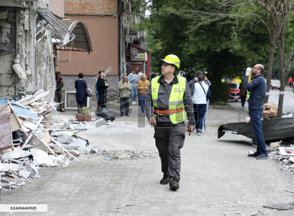 Impact of Russian overnight attack in Shevchenkivskyi district of Kyiv