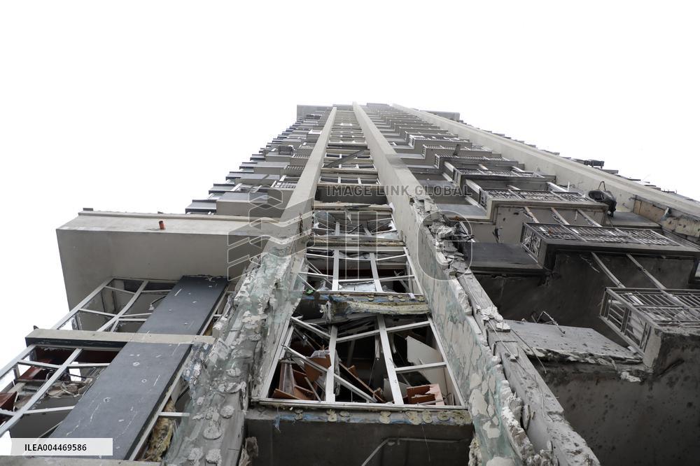 Impact of Russian overnight attack in Shevchenkivskyi district of Kyiv