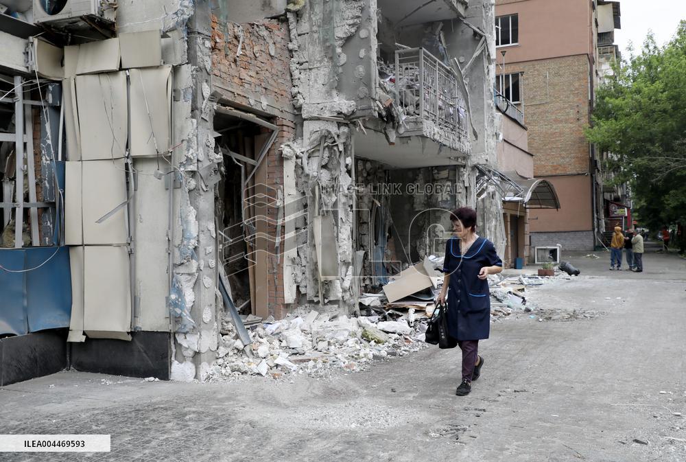 Impact of Russian overnight attack in Shevchenkivskyi district of Kyiv