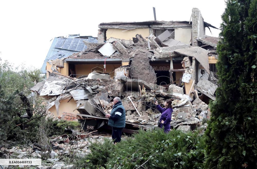 Aftermath of Russian night attack on Markhalivka village