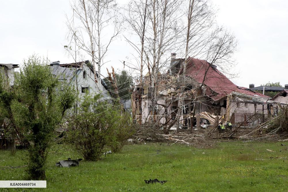 Aftermath of Russian night attack on Markhalivka village
