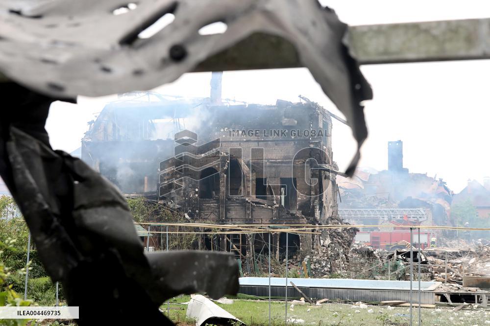 Aftermath of Russian night attack on Markhalivka village