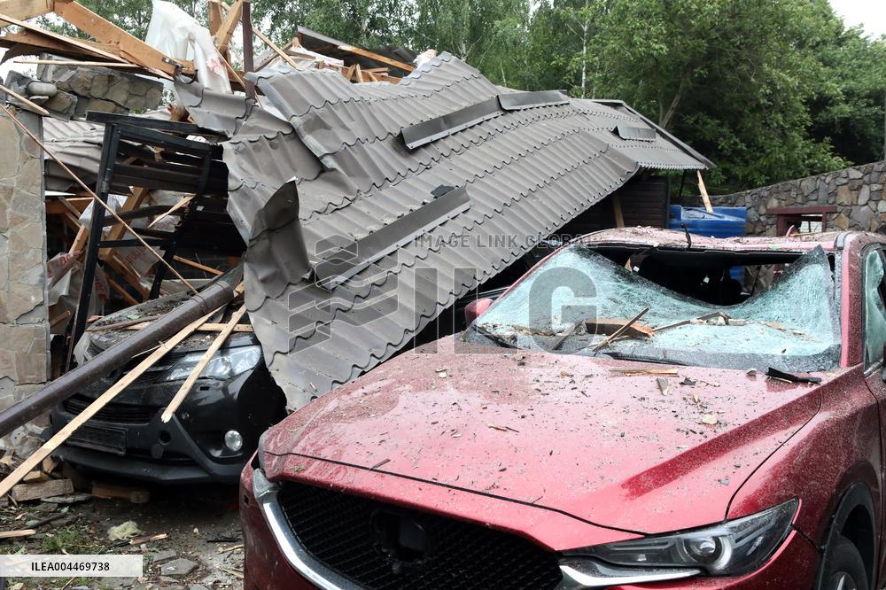 Aftermath of Russian night attack on Markhalivka village