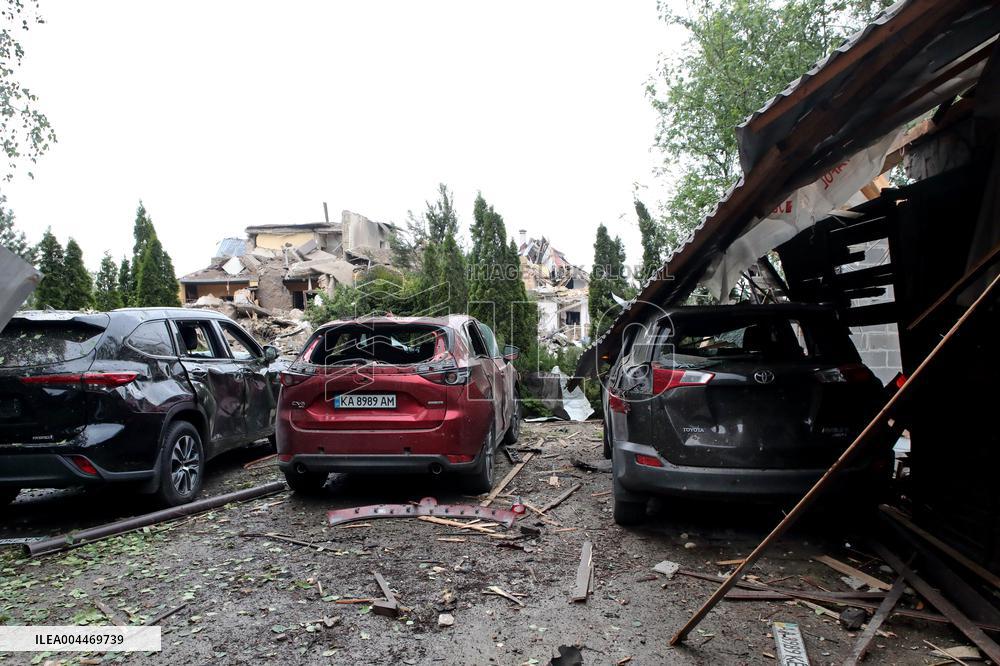 Aftermath of Russian night attack on Markhalivka village
