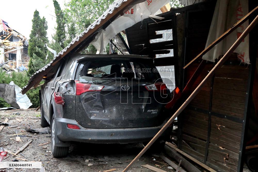 Aftermath of Russian night attack on Markhalivka village