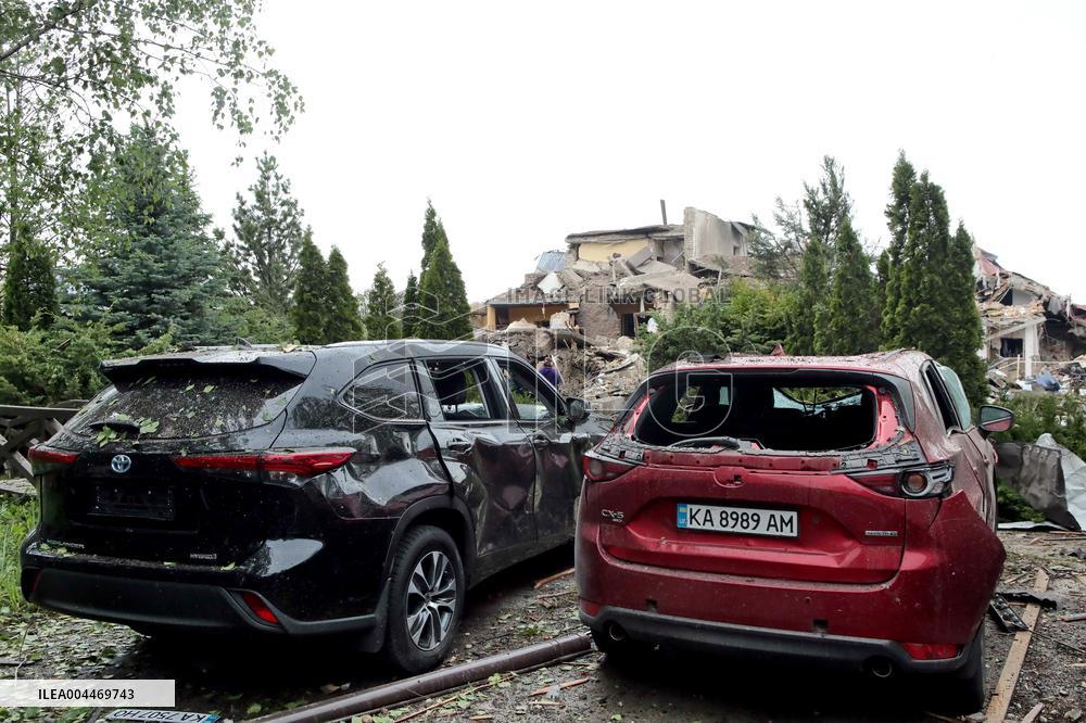 Aftermath of Russian night attack on Markhalivka village