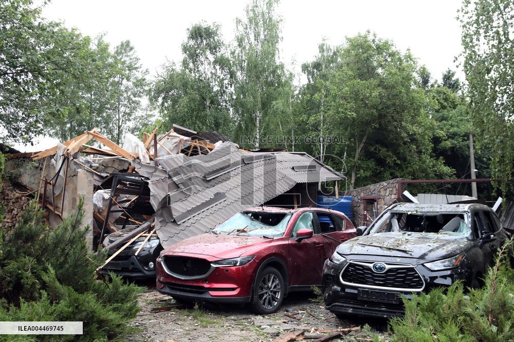 Aftermath of Russian night attack on Markhalivka village
