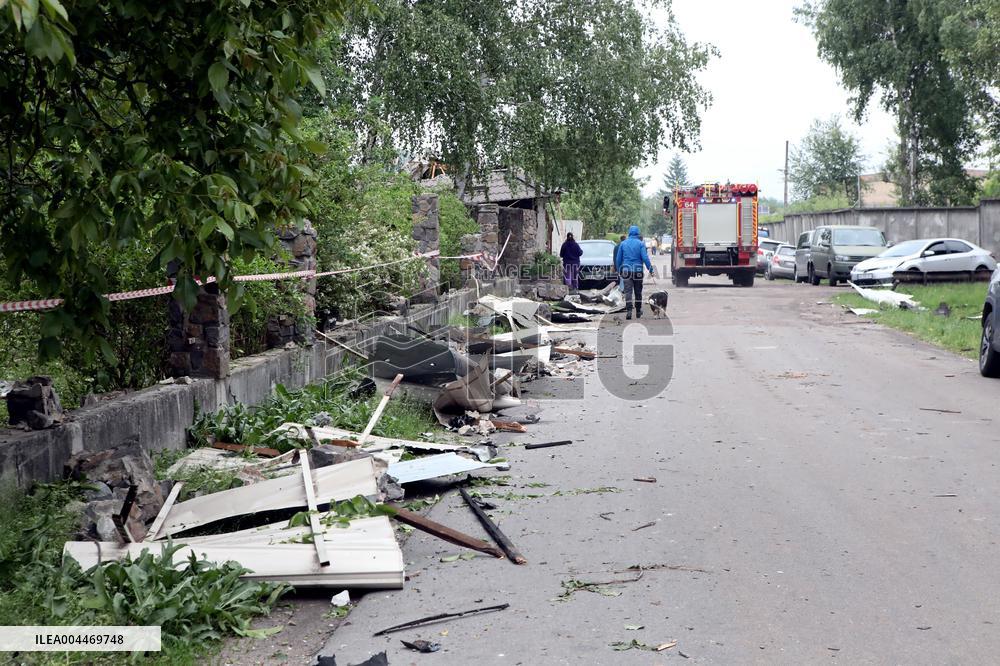 Aftermath of Russian night attack on Markhalivka village