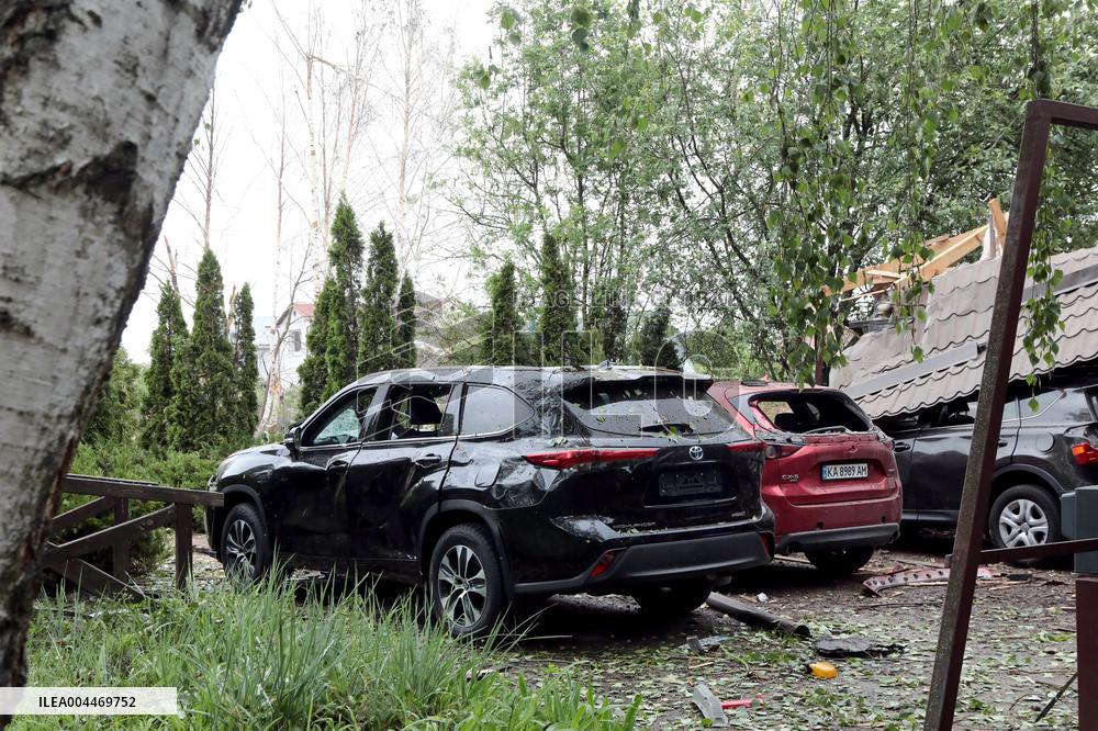 Aftermath of Russian night attack on Markhalivka village