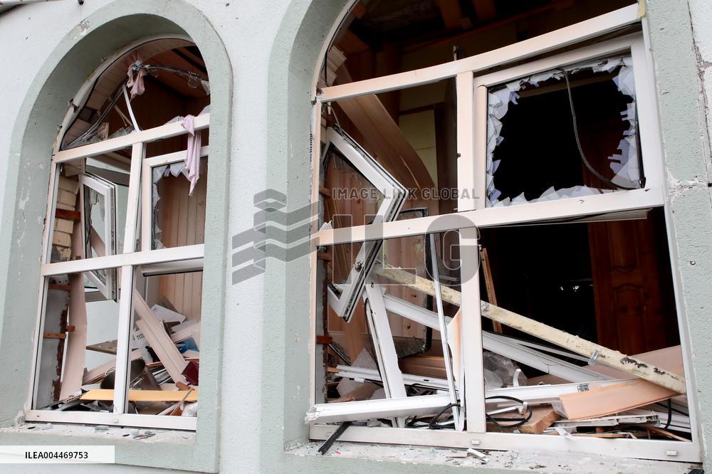 Aftermath of Russian night attack on Markhalivka village