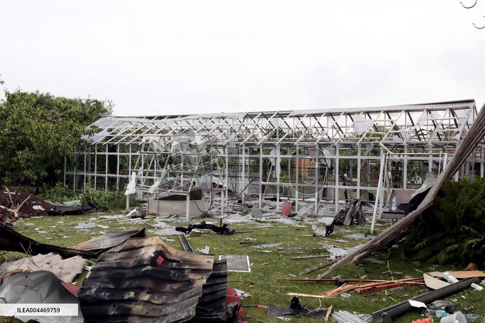 Aftermath of Russian night attack on Markhalivka village