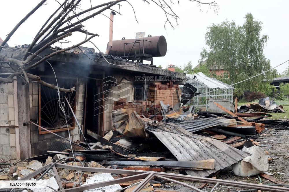 Aftermath of Russian night attack on Markhalivka village