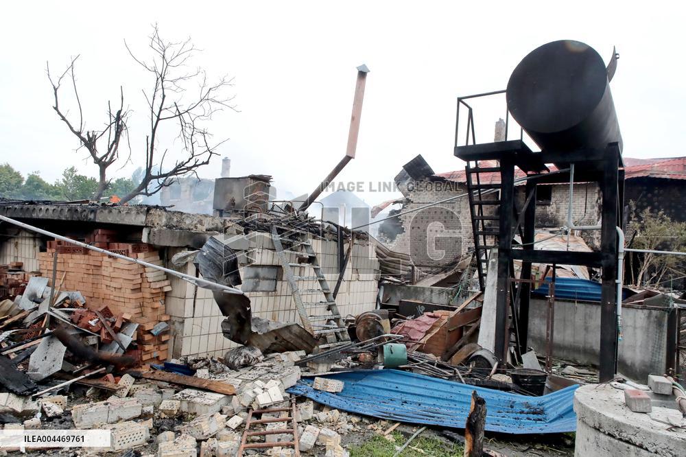 Aftermath of Russian night attack on Markhalivka village