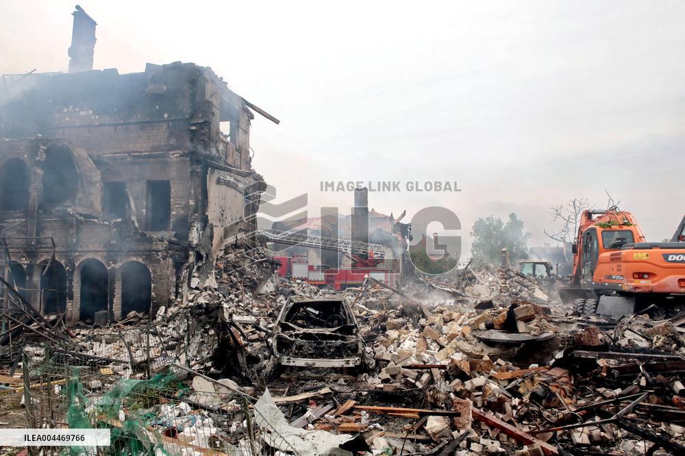 Aftermath of Russian night attack on Markhalivka village