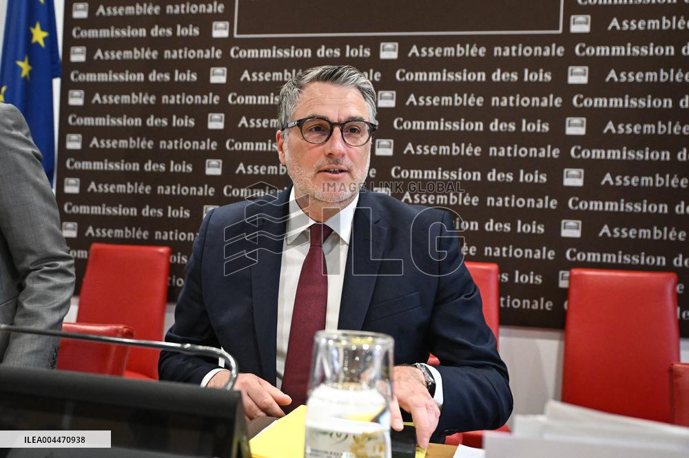 Florent Boudie at an examination session at the National Assembly in Paris - FA