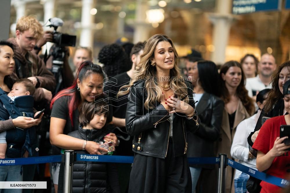 Delta Goodrem Performs At St Pancras International Station - London