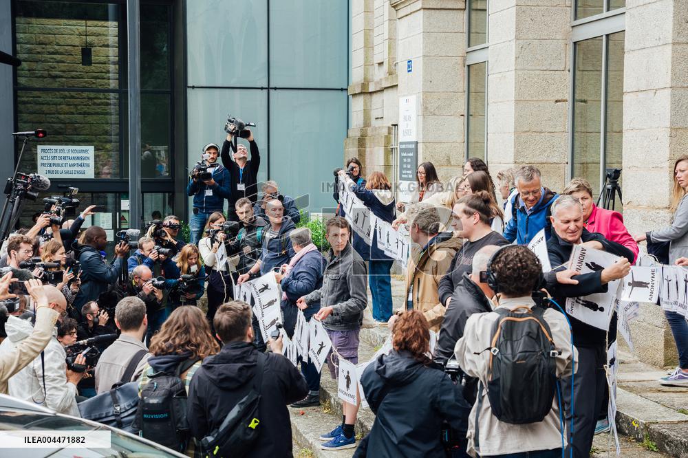 Demonstration Outside Le Scouarnec Trial - Vannes