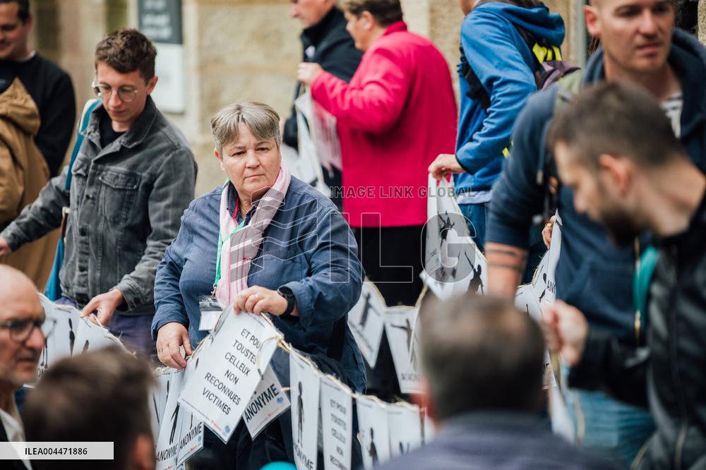 Demonstration Outside Le Scouarnec Trial - Vannes