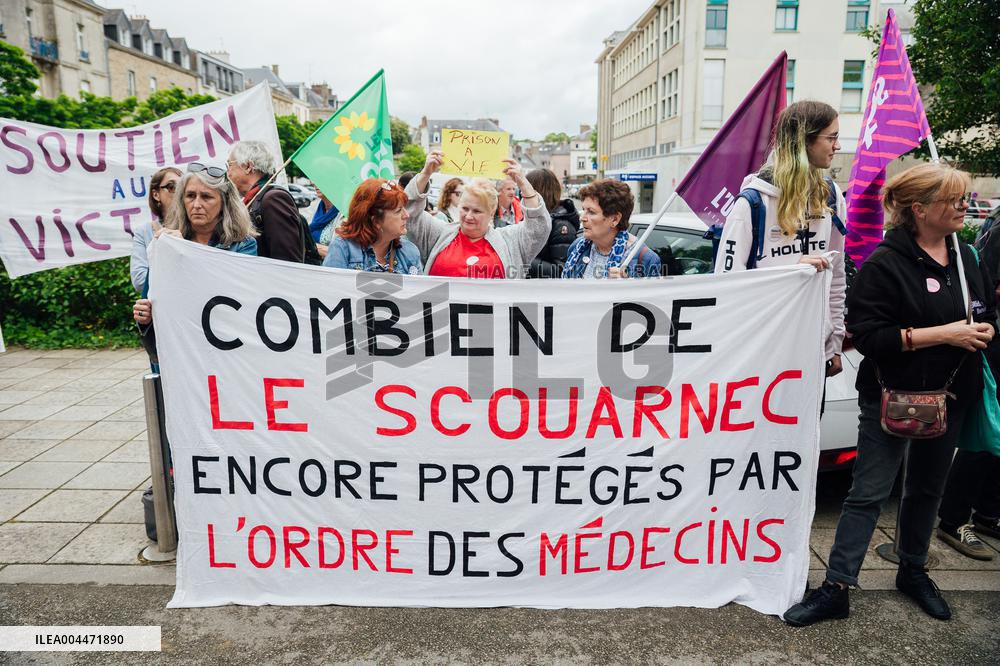 Demonstration Outside Le Scouarnec Trial - Vannes