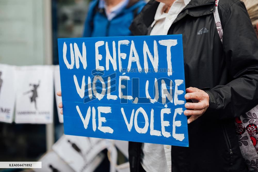 Demonstration Outside Le Scouarnec Trial - Vannes