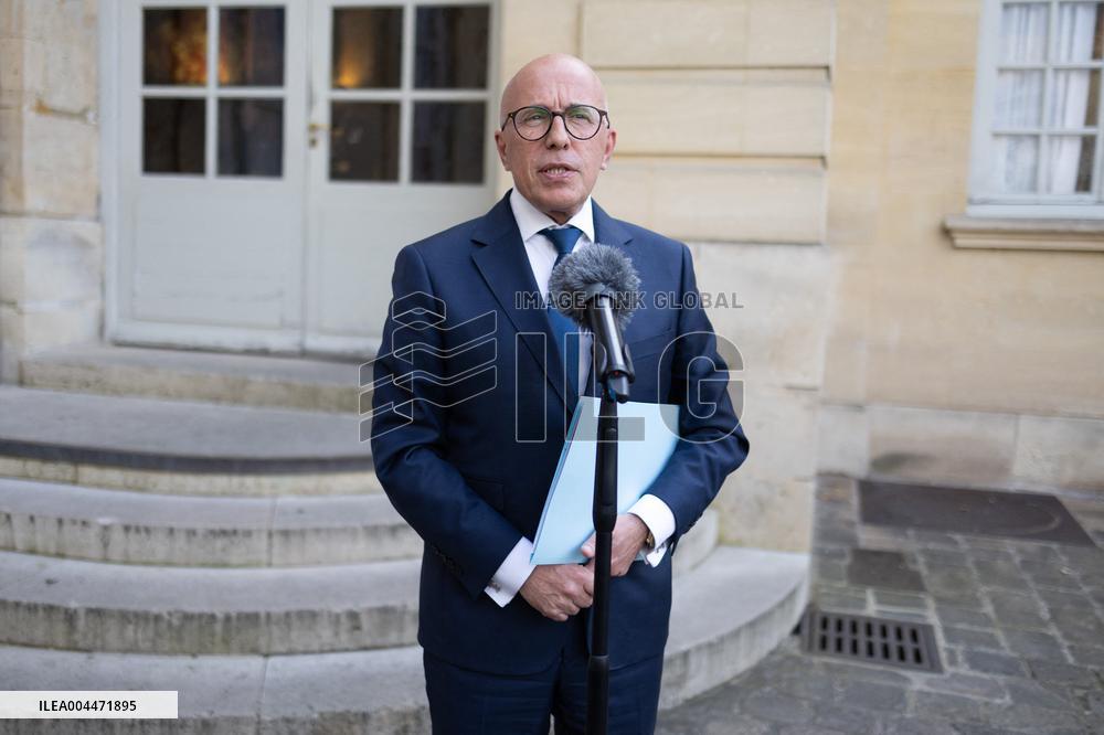 MP Eric Ciotti meets with Prime Minister - Paris RL