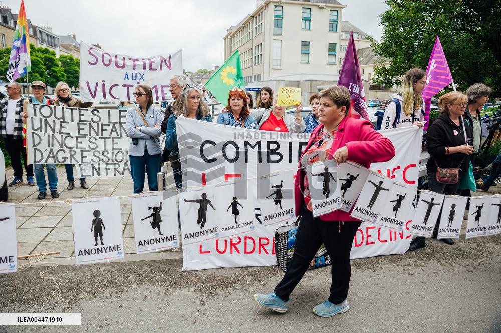 Demonstration Outside Le Scouarnec Trial - Vannes